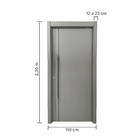 Kit Porta Madeira MDF|HDF Pivotante Direito|Esquerdo Grafite 230x110cm Sarrafeada Batente 12 a 23cm Vivace Plus Line